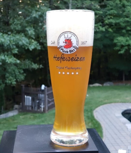 Plank Hefeweizen Wheat beer glass 16.9oz glass